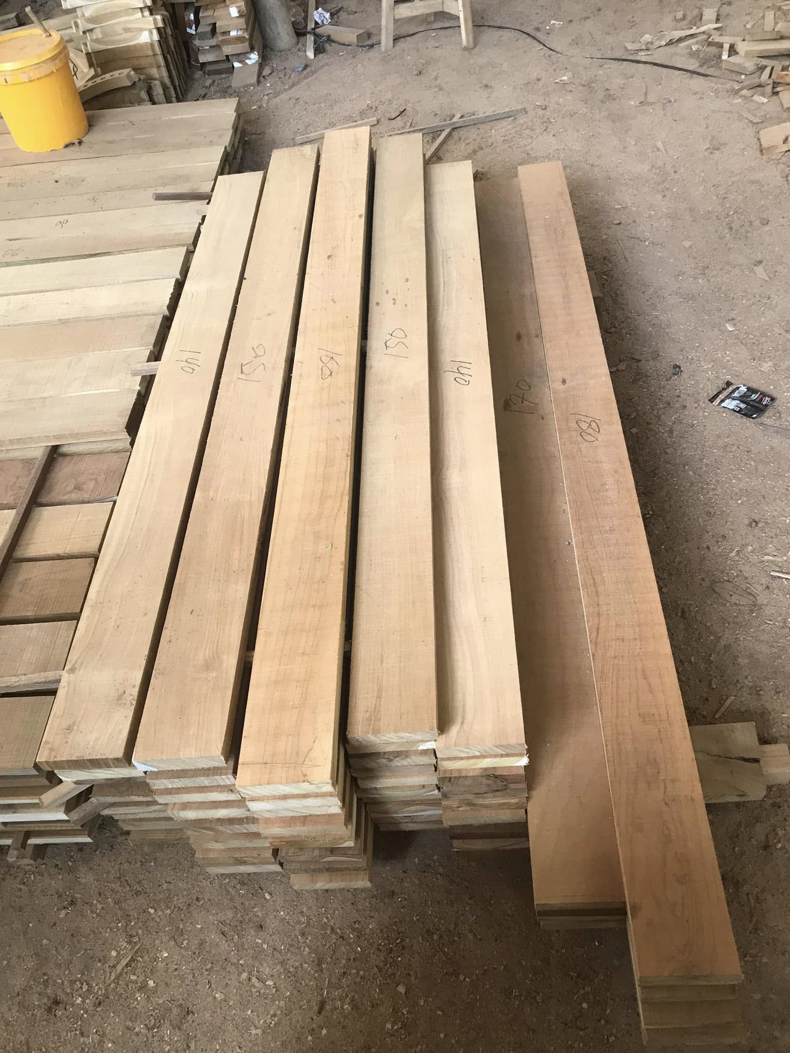 Teak timber planks